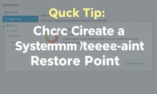 小技巧:创建系统还原点